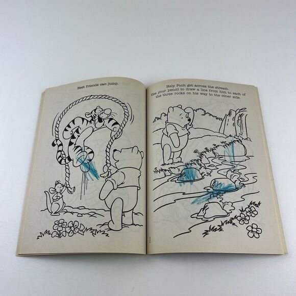 DISNEY Winnie the Pooh Bear Coloring Book Together Time VTG y2k Golden 2001 - Picture 6 of 7